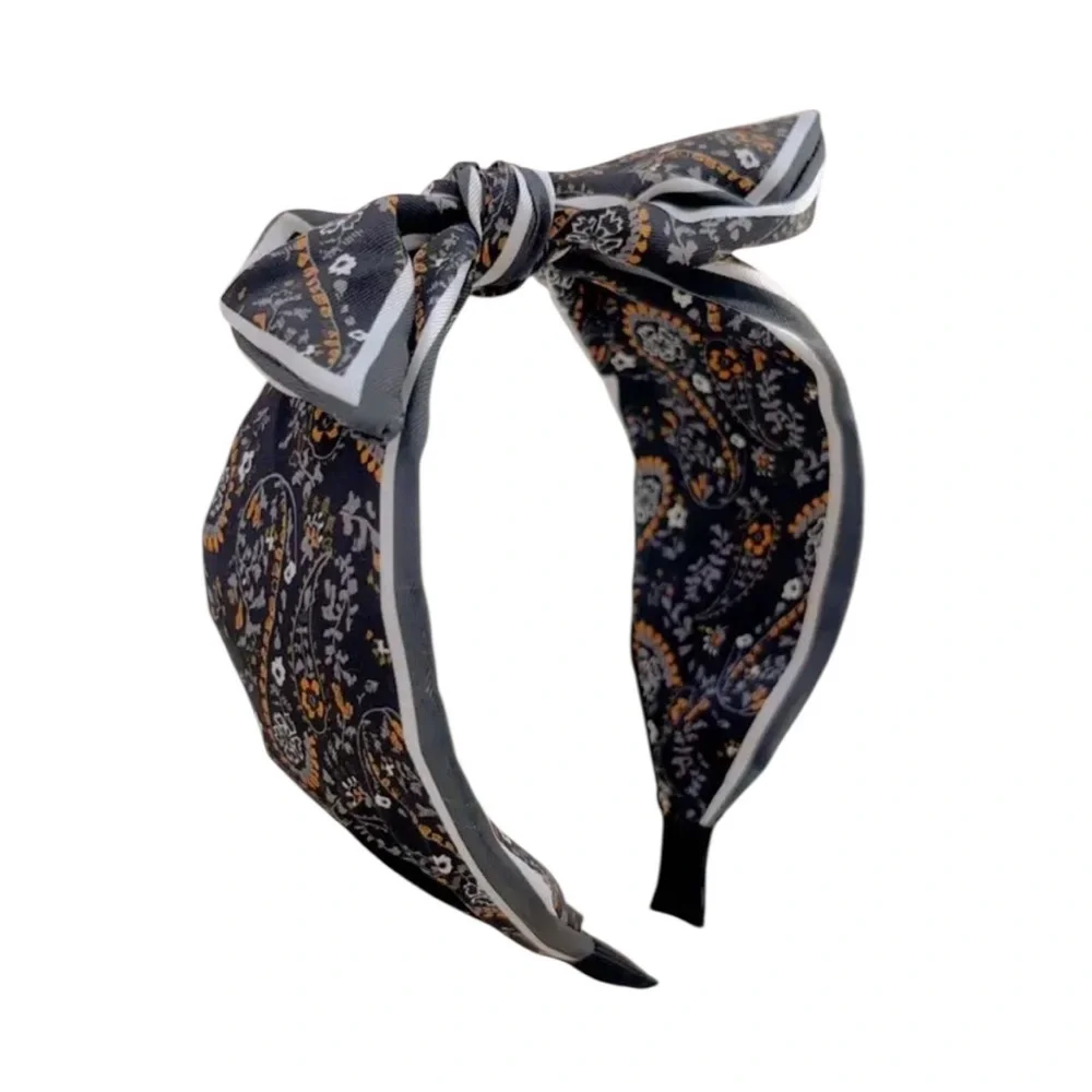 💖 3/$30 💖 Black Paisley Print Bow Headband